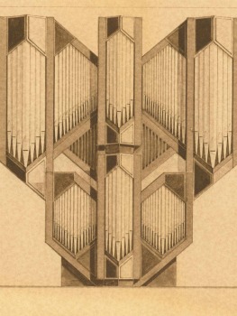 Velden in ontwerp orgelfront